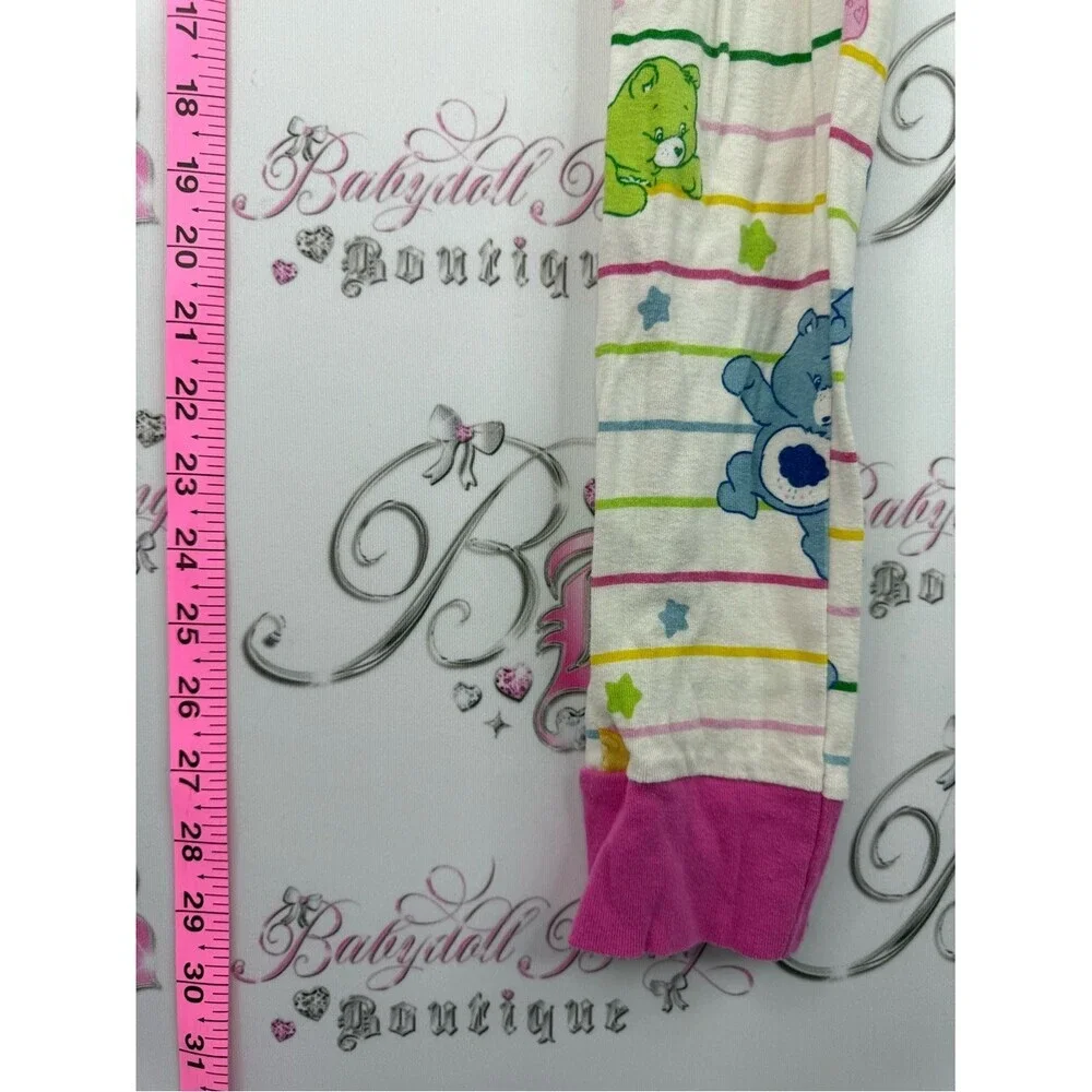 Care Bears Cream Striped Pajama Set with Pink Trim